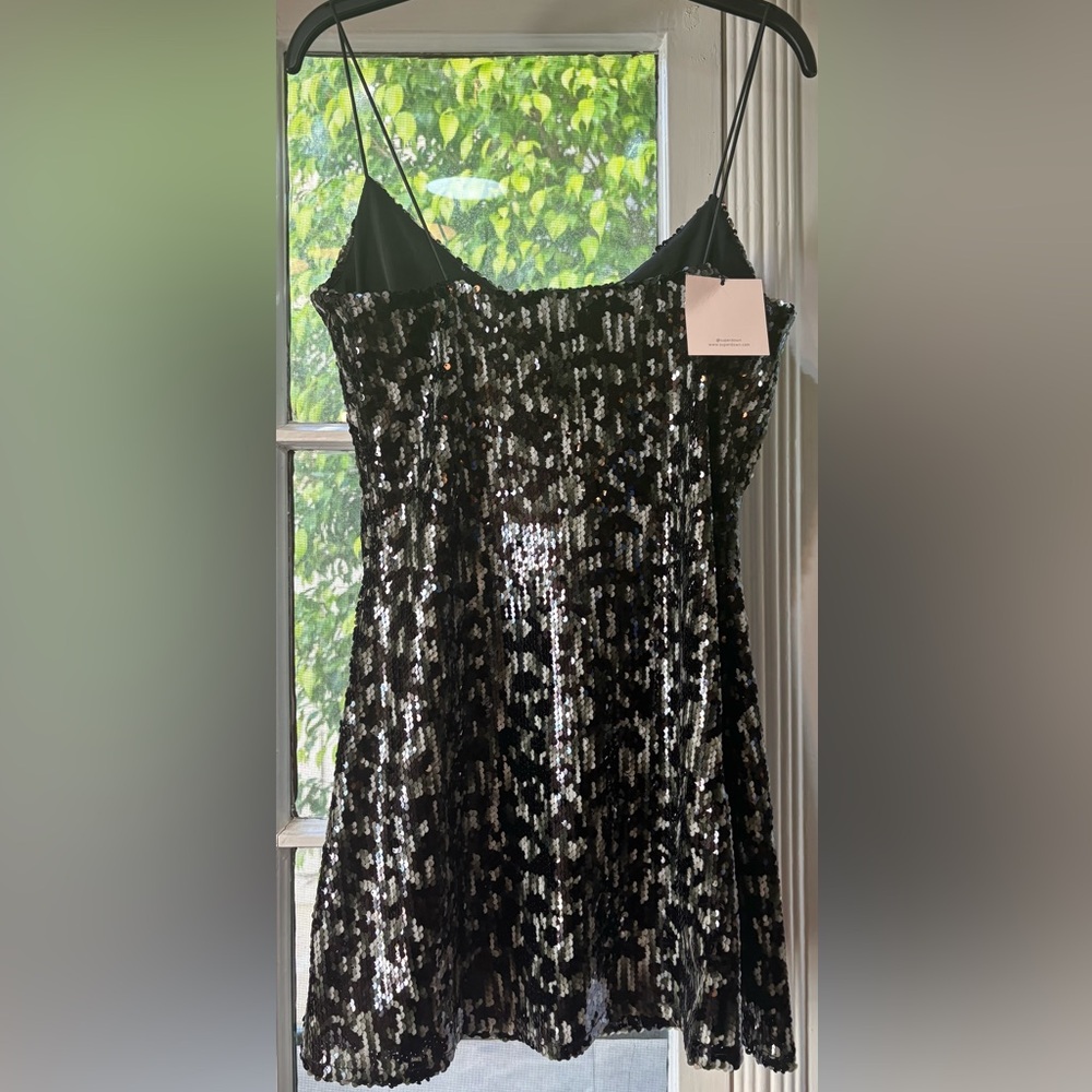Revolve Superdown Black/Silver Sequin Slip Mini D… - image 2